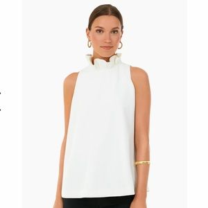🤍 Tuckernuck White Mason Top Size L - Ruffle and Bow tie back 🎀